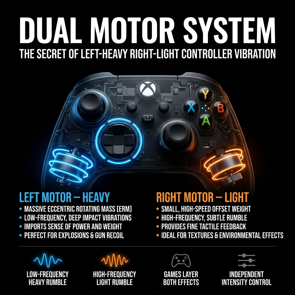 Dual Motor System - Left Heavy Right Light Controller Vibration